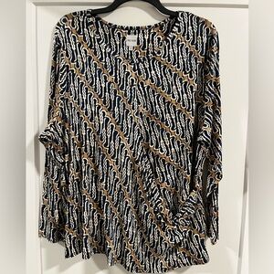 NIC + ZOE Pattern Faux Wrap Top-NWOT-size 3X